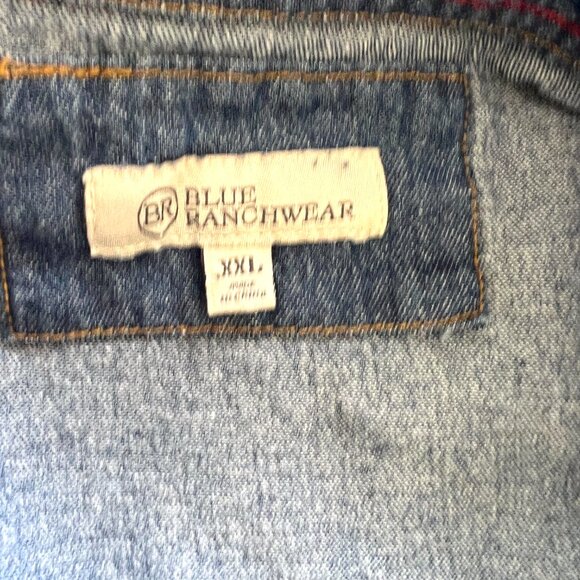 Blue Ranchwear - Denim Shirt - Gray Snap Front - Long Sleeve - Size XXL - Picture 10 of 10